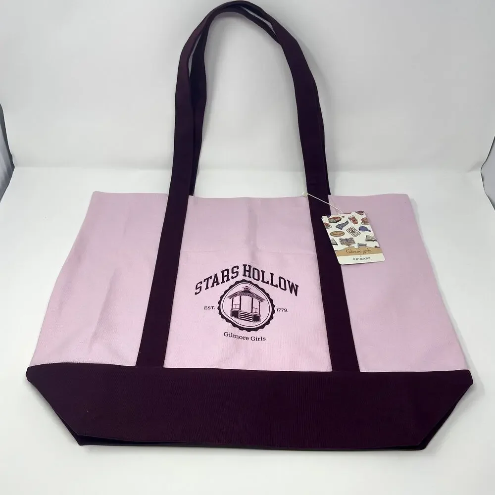 Gilmore Girls X Primark Pink Stars Hollow Tote Bag Reusable 100% Cotton